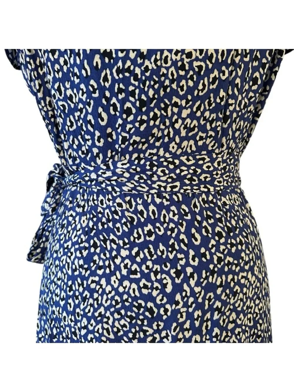 NWT Free People | Women's Blue White Animal Leopard Print Wrap Maxi Dress Size M